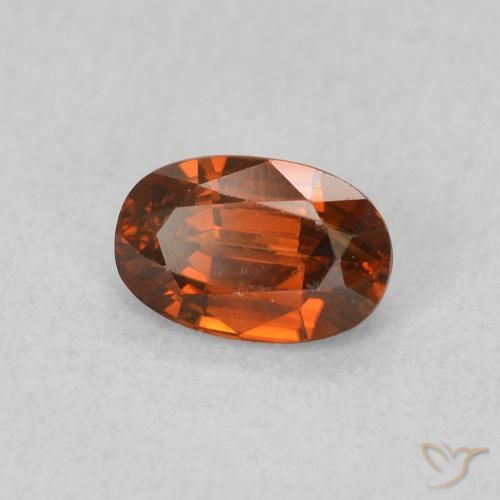 Zircão laranja avermelhado Natural 0.82ct, oval, VVS-VS