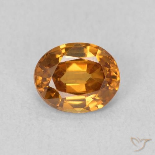 0.93ct Natural Laranja Médio Zircão, oval, VVS-VS