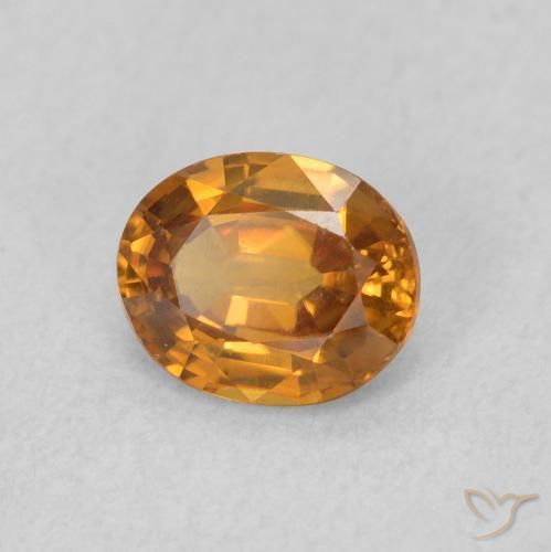 Zircão Laranja Médio Natural 0.93ct, oval, VVS-VS