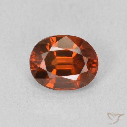 0.99ct Natural Laranja Profundo Zircão, oval, VVS-VS
