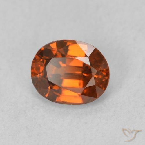 Zircão Laranja Profundo Natural 0.99ct, oval, VVS-VS