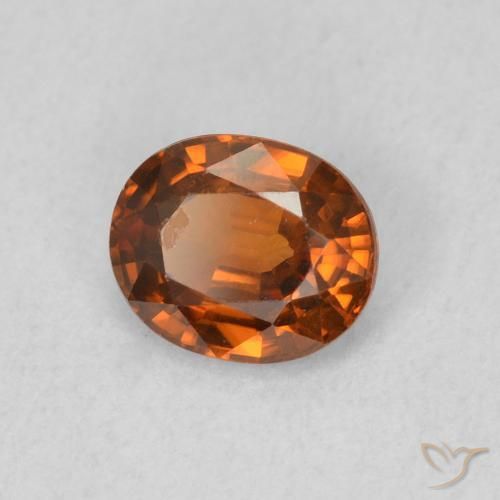 Zircão fogo laranja Natural 0.90ct, oval, VVS-VS
