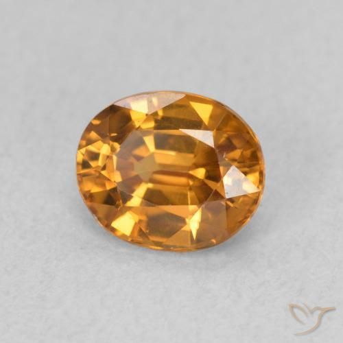 Zircão Laranja terroso Natural 1.06ct, oval, VVS-VS