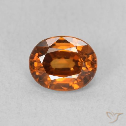 0.99ct Natural Laranja terroso Zircão, oval, VVS-VS