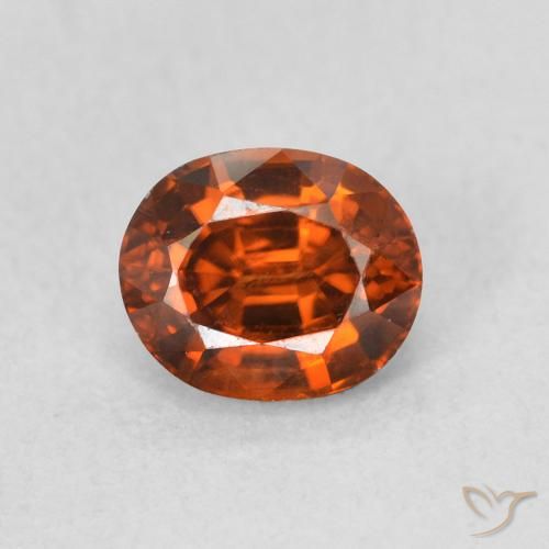 1.15ct Natural laranja avermelhado Zircão, oval, VVS-VS
