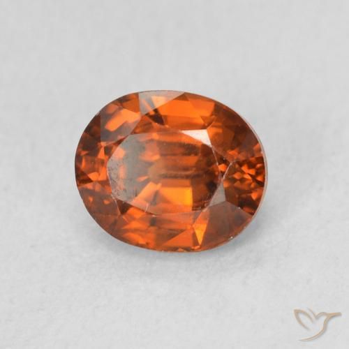 Zircão laranja avermelhado Natural 1.15ct, oval, VVS-VS
