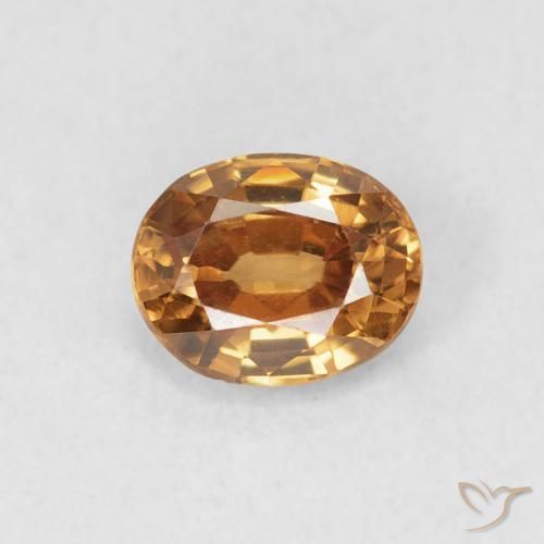 0.93ct Natural laranja marrom Zircão, oval, VVS