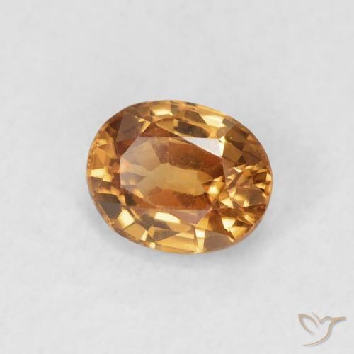 Zircão laranja marrom Natural 0.93ct, oval, VVS