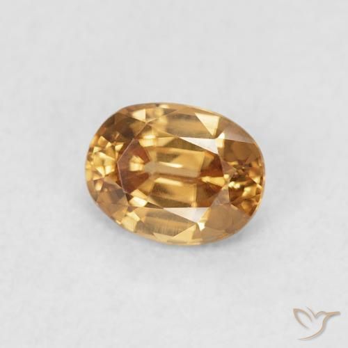 Zircão Pêssego Dourado Natural 0.60ct, oval, VVS