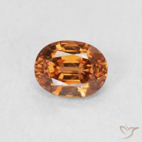 0.63ct Natural Laranja Profundo Zircão, oval, VVS