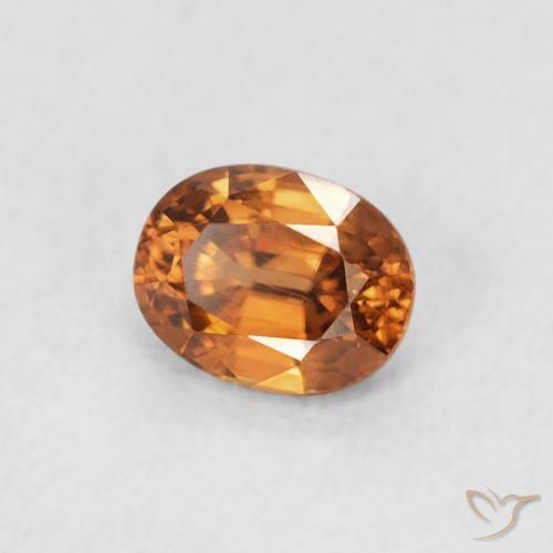 Zircão Laranja Profundo Natural 0.63ct, oval, VVS