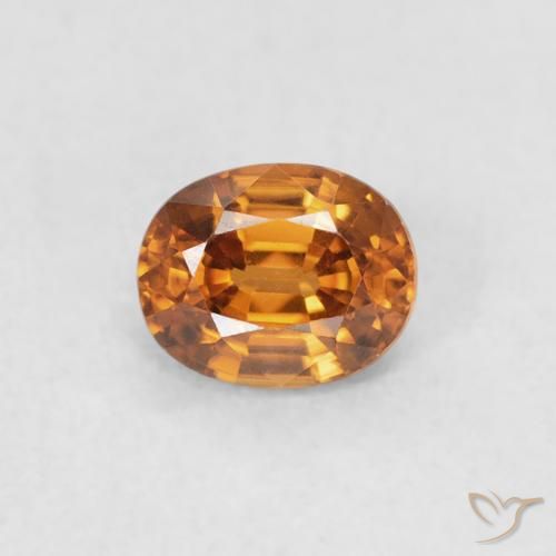 0.66ct Natural Laranja Médio Zircão, oval, VVS