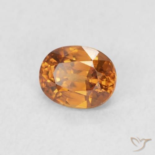 Zircão Laranja Médio Natural 0.66ct, oval, VVS