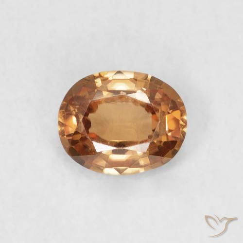 0.54ct Natural laranja marrom Zircão, oval, VVS