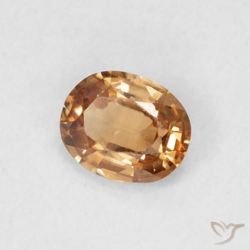 Zircão laranja marrom Natural 0.54ct, oval, VVS