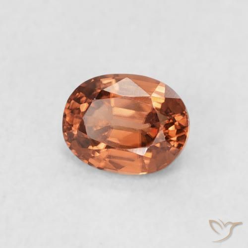 Zircão Medium Dark-Orange Natural 0.62ct, oval, VVS