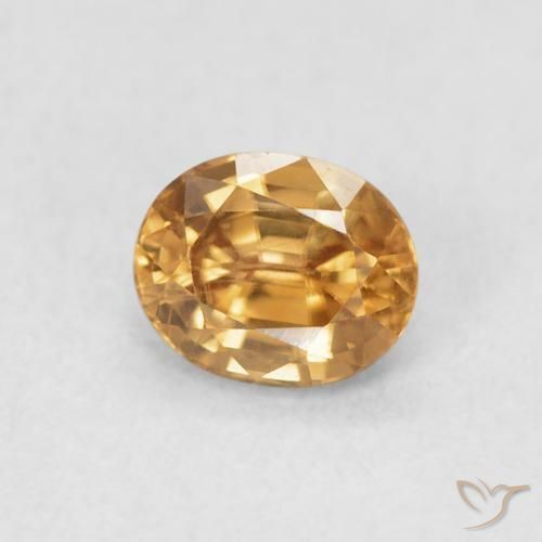 Zircão Pêssego Dourado Natural 1.09ct, oval, VS