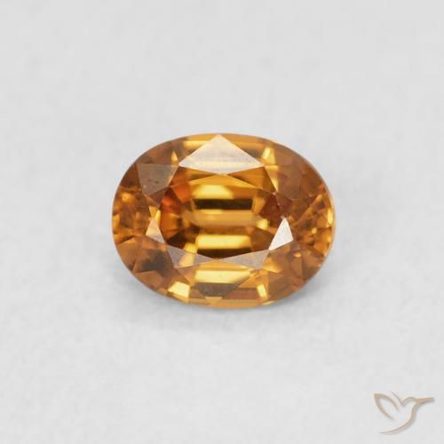 0.61ct Natural Laranja Profundo Zircão, oval, VVS