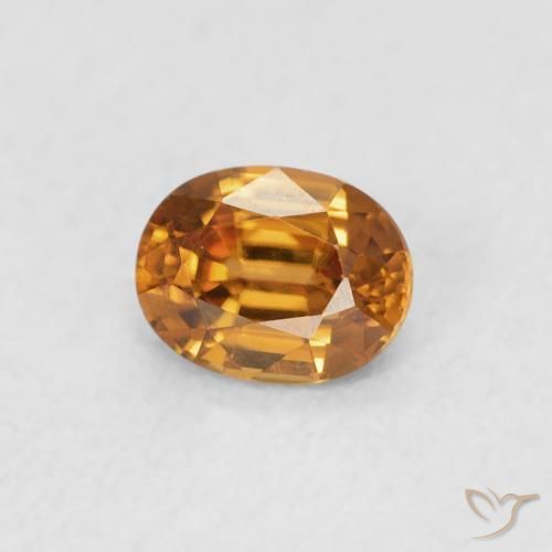Zircão Laranja Profundo Natural 0.61ct, oval, VVS
