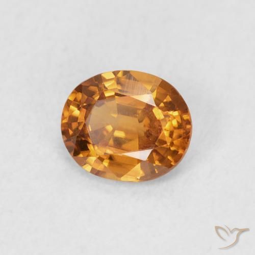 Zircão laranja marrom Natural 0.83ct, oval, VVS
