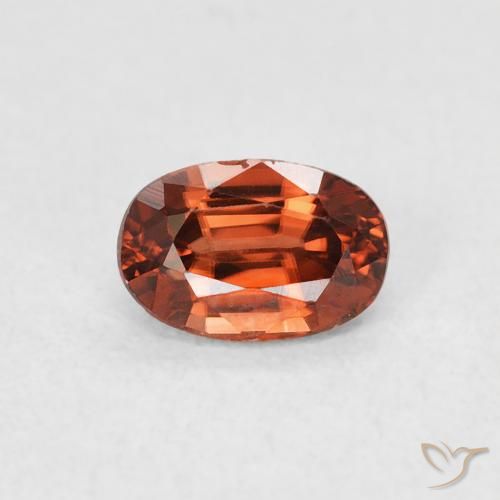 0.85ct Natural laranja avermelhado Zircão, oval, VVS-VS
