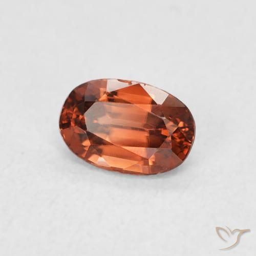 Zircão laranja avermelhado Natural 0.85ct, oval, VVS-VS