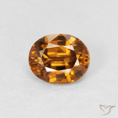 1.00ct Natural Laranja Médio Zircão, oval, VVS-VS