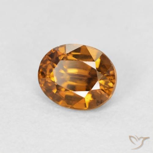 Zircão Laranja Médio Natural 1.00ct, oval, VVS-VS