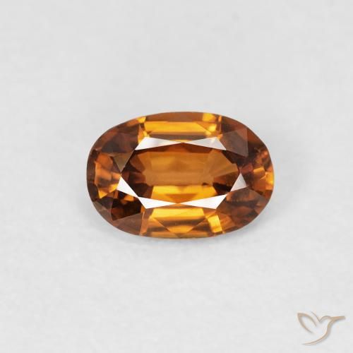 0.65ct Natural laranja marrom Zircão, oval, VVS-VS