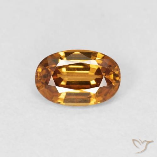 0.76ct Natural Laranja Médio Zircão, oval, VVS-VS