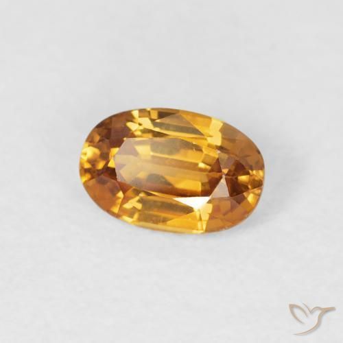 Zircão Laranja Médio Natural 0.76ct, oval, VVS-VS
