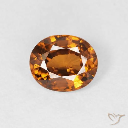 0.90ct Natural terra laranja Zircão, oval, VVS-VS