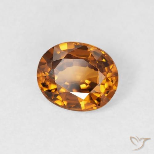 Zircão terra laranja Natural 0.90ct, oval, VVS-VS