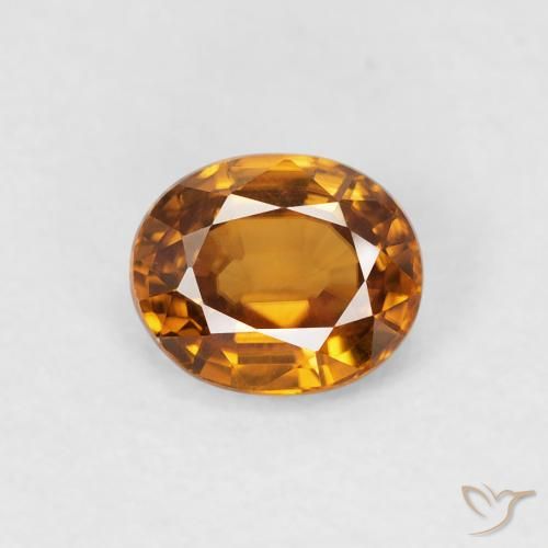 1.00ct Natural Laranja Médio Zircão, oval, VVS-VS
