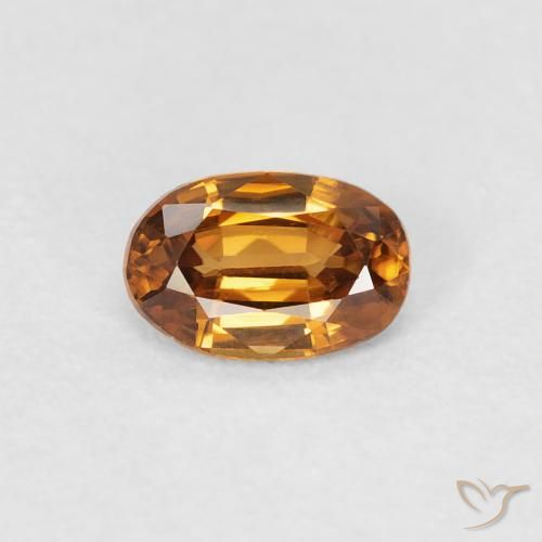 0.68ct Natural laranja marrom Zircão, oval, VVS-VS
