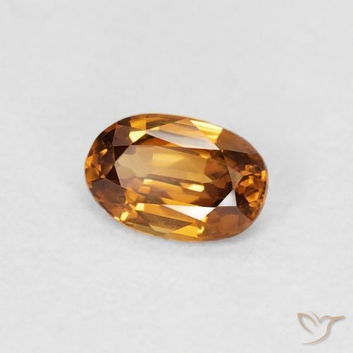 Zircão laranja marrom Natural 0.68ct, oval, VVS-VS