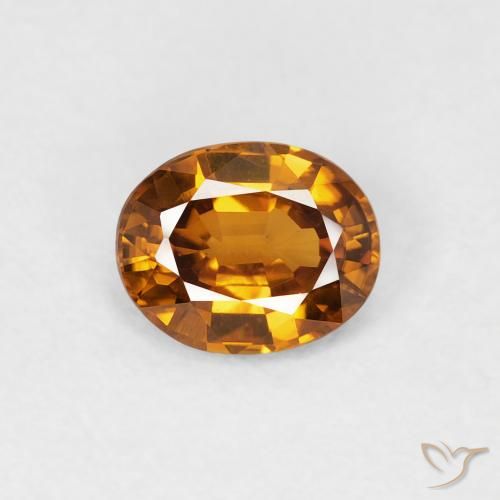 0.82ct Natural laranja marrom Zircão, oval, VVS-VS