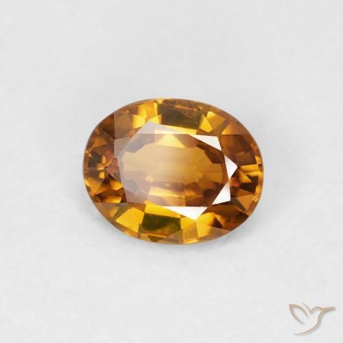 Zircão laranja marrom Natural 0.82ct, oval, VVS-VS