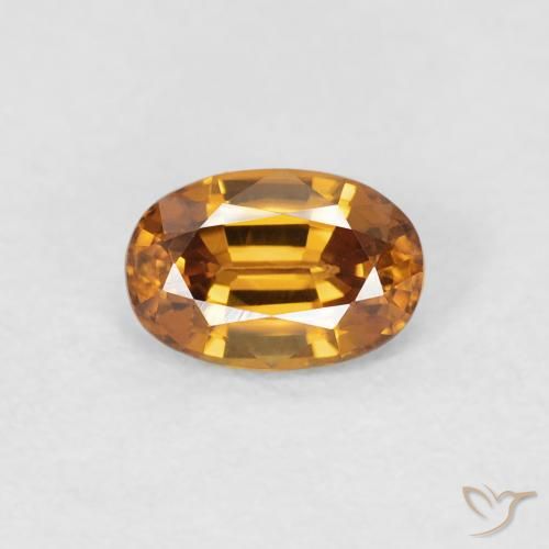 0.76ct Natural Laranja Médio Zircão, oval, VVS-VS