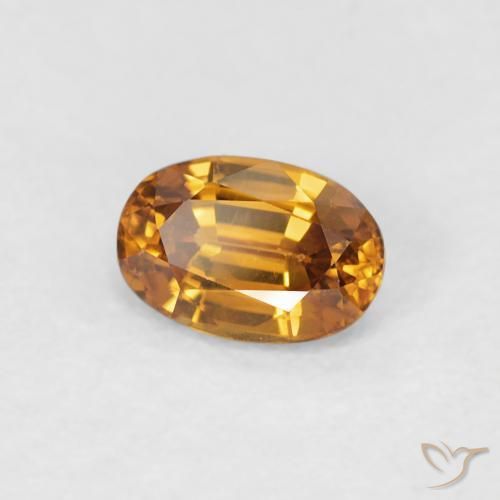 Zircão Laranja Médio Natural 0.76ct, oval, VVS-VS