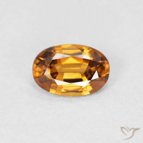 0.69ct Natural Laranja Médio Zircão, oval, VVS-VS