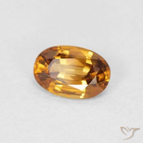 Zircão Laranja Médio Natural 0.69ct, oval, VVS-VS