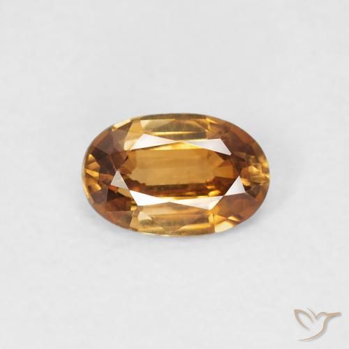 0.66ct Natural laranja marrom Zircão, oval, VVS-VS