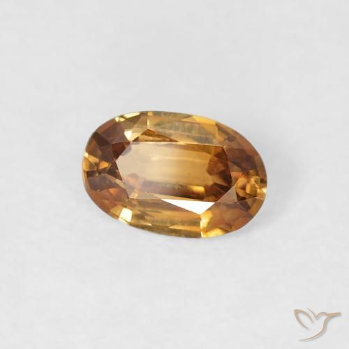 Zircão laranja marrom Natural 0.66ct, oval, VVS-VS