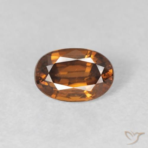 0.86ct Natural Laranja acastanhado Zircão, oval, VVS