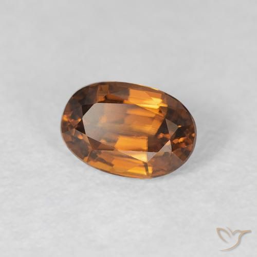 Zircão Laranja acastanhado Natural 0.86ct, oval, VVS