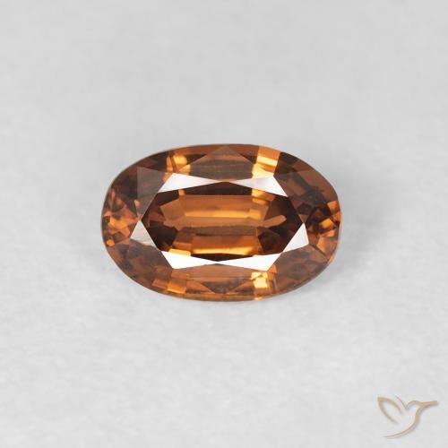 0.67ct Natural Laranja Marrom Profundo Zircão, oval, VVS