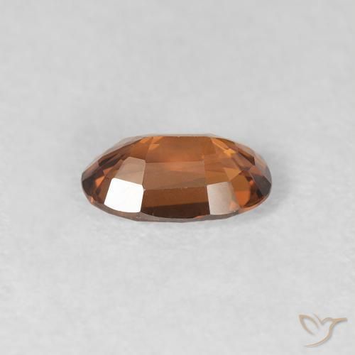 Zircão Laranja Marrom Profundo Natural 0.67ct, oval, VVS