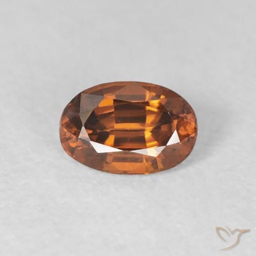 0.78ct Natural Laranja Médio Zircão, oval, VVS