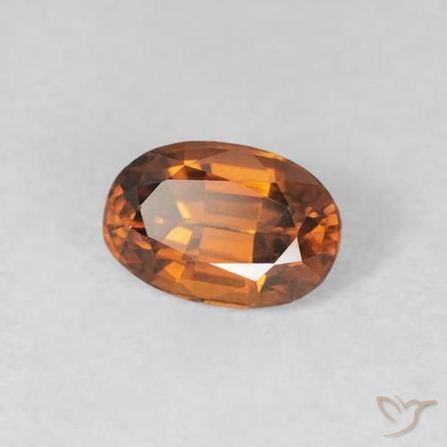 Zircão Laranja Médio Natural 0.78ct, oval, VVS